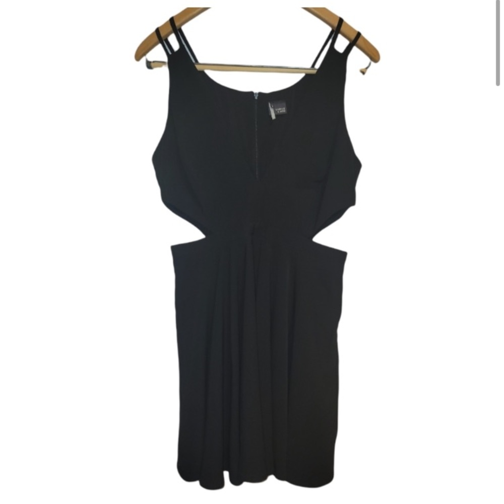 Urban Outfitters Sparkle and Fade Black cut out skater dress sz 6 - Picture 3 of 11